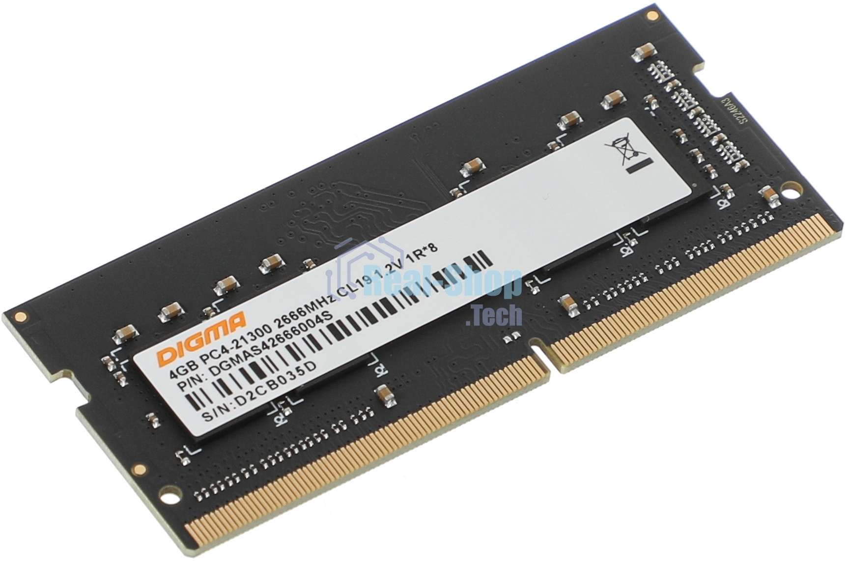Оперативная память Digma, DDR4, 4GB (1x4GB), 2666MHz, CL19, SO-DIMM