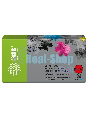 Картридж струйный Cactus CS-PFI320C голубой (300мл) для Canon imagePROGRAF TM-200/TM-200 MFP L24ei/TM-205/TM-300