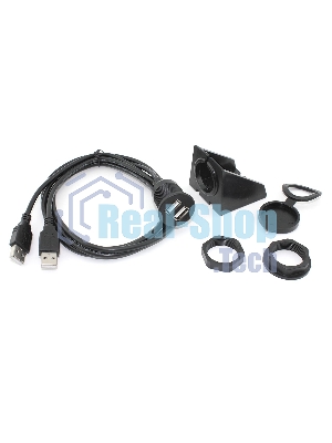 Кабель USB 2.0 двойной для монтажа на корпус 1 м влагозащищенный