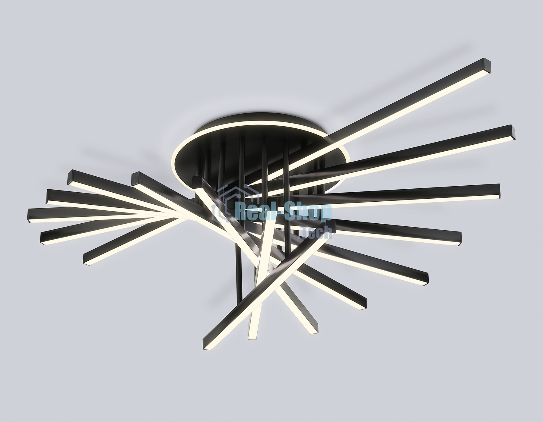 Потолочный светодиодный светильник Ambrella light FL6292 BK черный 160W 3000K-6400K 1100*790*315 (ПДУ ИК)