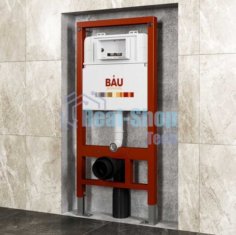 Комплект BAU 6 в 1: инсталляция BAU PRO, унитаз подвесной торнадо Bau Dream Hurricane-2, сиденье дюропласт микролифт, клавиша BAU Hotel, белый глянец