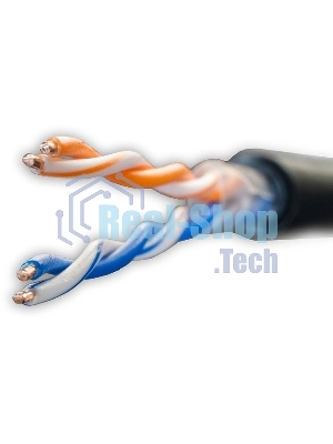 Кабель сетевой информационный Suprlan Standard 01-0220-1 кат.5E U/UTP 2 пары 24AWG HDPE внешний 500м черный