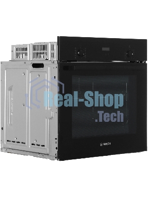 Духовой шкаф электрический Bosch HBF512BB1T Serie 2, духовой шкаф, черный, класс энергоэффективности А, 7 режимов, 3-х слойное остекление, LED-дисплей, утапливаемые переключатели, галогенное освещение, проволочные направляющие, сделано в Турции,