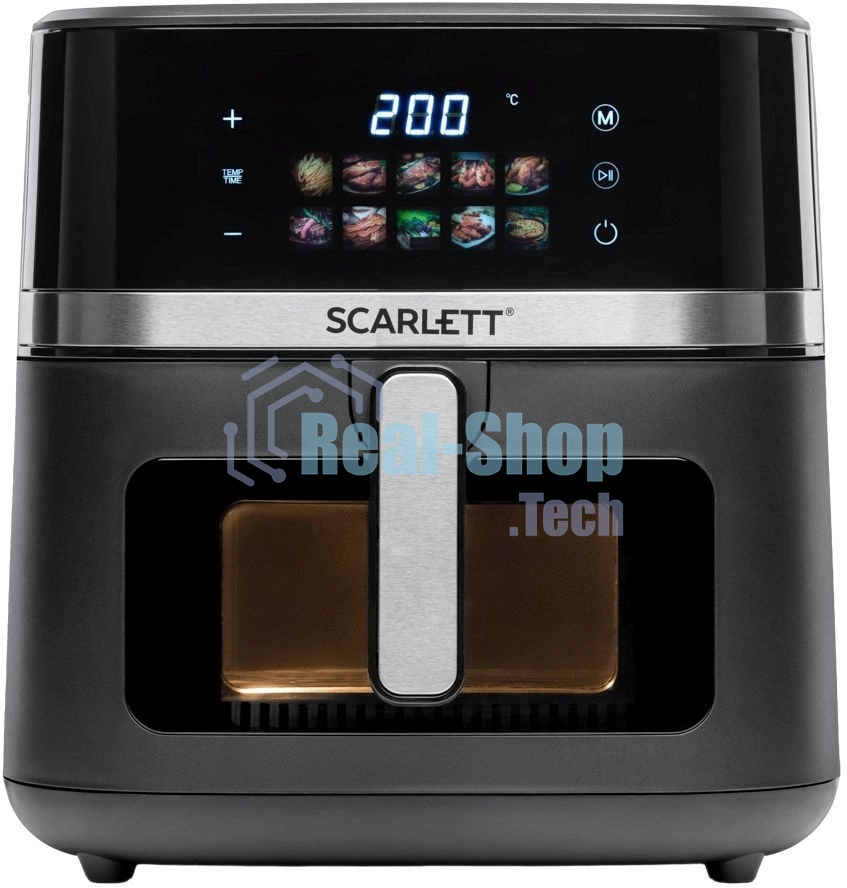 Аэрогриль Scarlett SC-AF15S04D черный, 2200 Вт, 8 л, сенсор, 10 программ