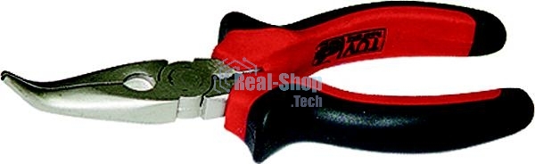 Длинногубцы Matrix NICKEL, 160 мм, изогнутые никелированные, двухкомпонентные рукоятки