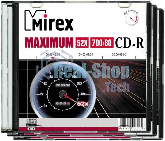 Диск CD-R Mirex 700 Mb, 52х, Maximum, Slim Case (1), (1/200)
