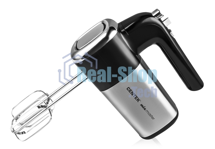 Миксер Centek CT-1120 черный/сталь 1200 Вт,, 5 скоростей+турбо, взбивание/замешивание