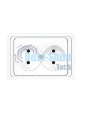 Розетка 2-м СП Валери 16А IP20 бел. Universal В0102
