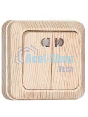 Выключатель 2-кл. ОП Олимп 10А с индик. сосна UNIVersal 5560841