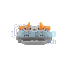 Клемма соединительная Rexant многоразовая проходная 4 полюса с монтажной площадкой (0,08-4 мм²), серая (25 шт./уп.)