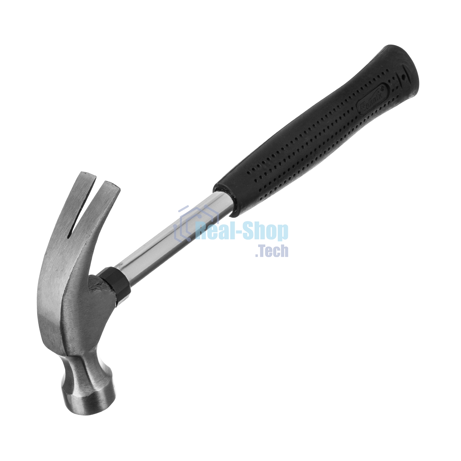 Молоток-гвоздодер Sparta 450 г, круглый боек, металлическая трубчатая обрезиненная рукоятка