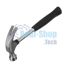 Молоток-гвоздодер Sparta 450 г, круглый боек, металлическая трубчатая обрезиненная рукоятка