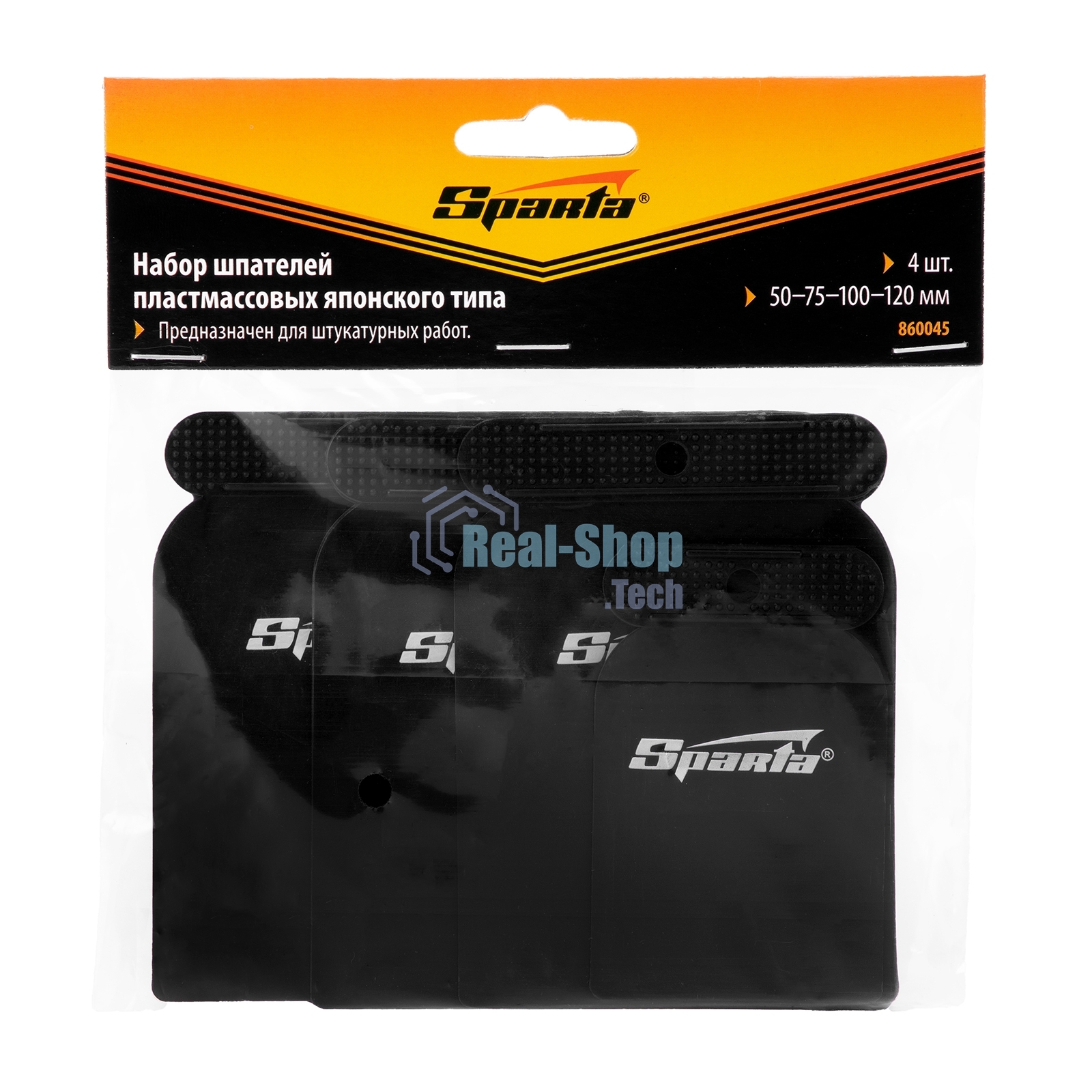 Набор шпателей Sparta японских пластмассовых, 50-75-100-120 мм, 4 шт.
