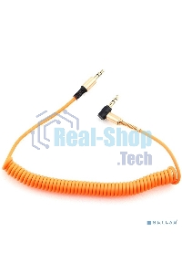 Кабель Cablexpert аудио 90˚ спиральный CCAB-02-35MMLC-1.8MO. 3.5 Jack (M)/3.5 Jack (M), оранжевый, 1.8м, блистер