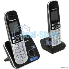 Телефон беспроводной (DECT) Panasonic KX-TG6812RU черный (труб. в компл.:2шт) АОН