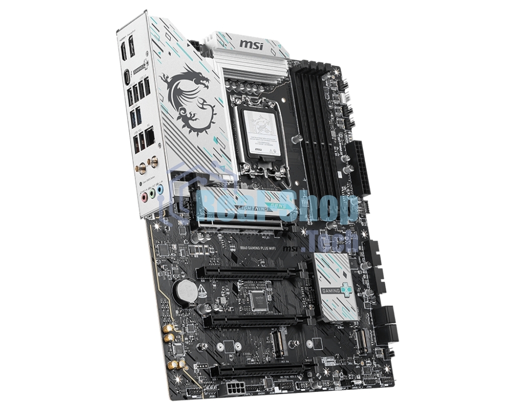 Материнская плата MSI B860 GAMING PLUS WIFI, LGA 1851, Intel B860, 4xDDR5, 4xSATA, 3xM.2, 1xPCIe 4.0 x4, 1xPCIe 5.0 x16, 1xDP, 1xHDMI, 1xUSB-C, 1x 5Gb LAN, 4xUSB-A 2.0, 2xUSB-A 3.2 Gen 1, 2xUSB 3.2 Gen 2, 7.1, 3x3.5 мм, ATX