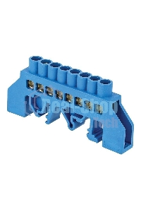 Шина нулевая N 8х12 8 отвер. латунь син. нейлоновый корпус комбинированный PROxima EKF sn0-125-8-dn