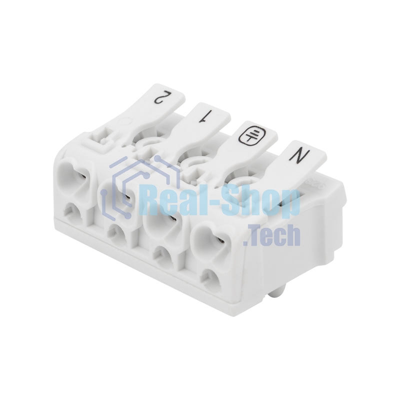 Клемма пружинная соединительная Rexant КСП 4-полюсная с монтажными ножками (50 шт./уп.)