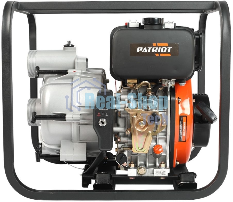 Мотопомпа PATRIOT MPD 3072 SFE4т дизель 296см3 5.7лс 75м3/ч 1200л/м глуб.8м напор25м 3'' бак3.5л