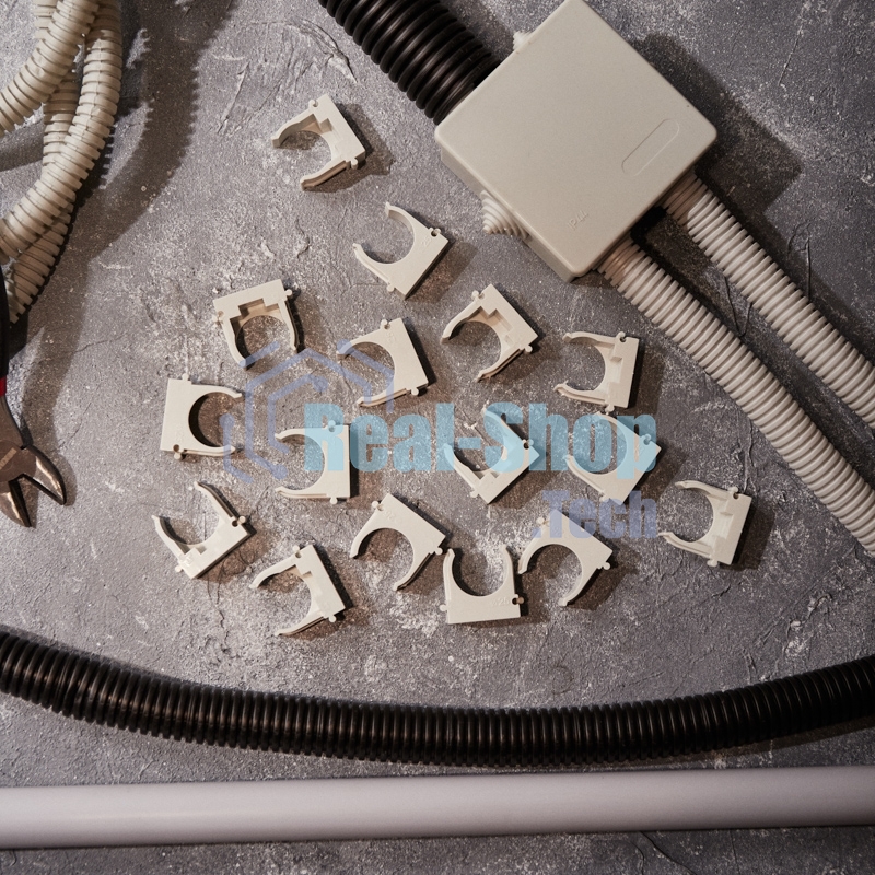 Крепеж-клипса для монтажного пистолета Rexant Ø 25 мм, серая (50 шт/уп)