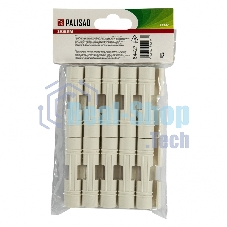 Зажим для крепления пленки к каркасу парника Palisad, d-12 мм, 20 шт, белый