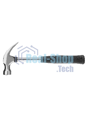 Молоток-гвоздодер Sparta 450 г, круглый боек, металлическая трубчатая обрезиненная рукоятка