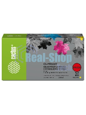 Картридж струйный Cactus CS-PFI320Y желтый (300мл) для Canon imagePROGRAF TM-200/TM-200 MFP L24ei/TM-205/TM-300