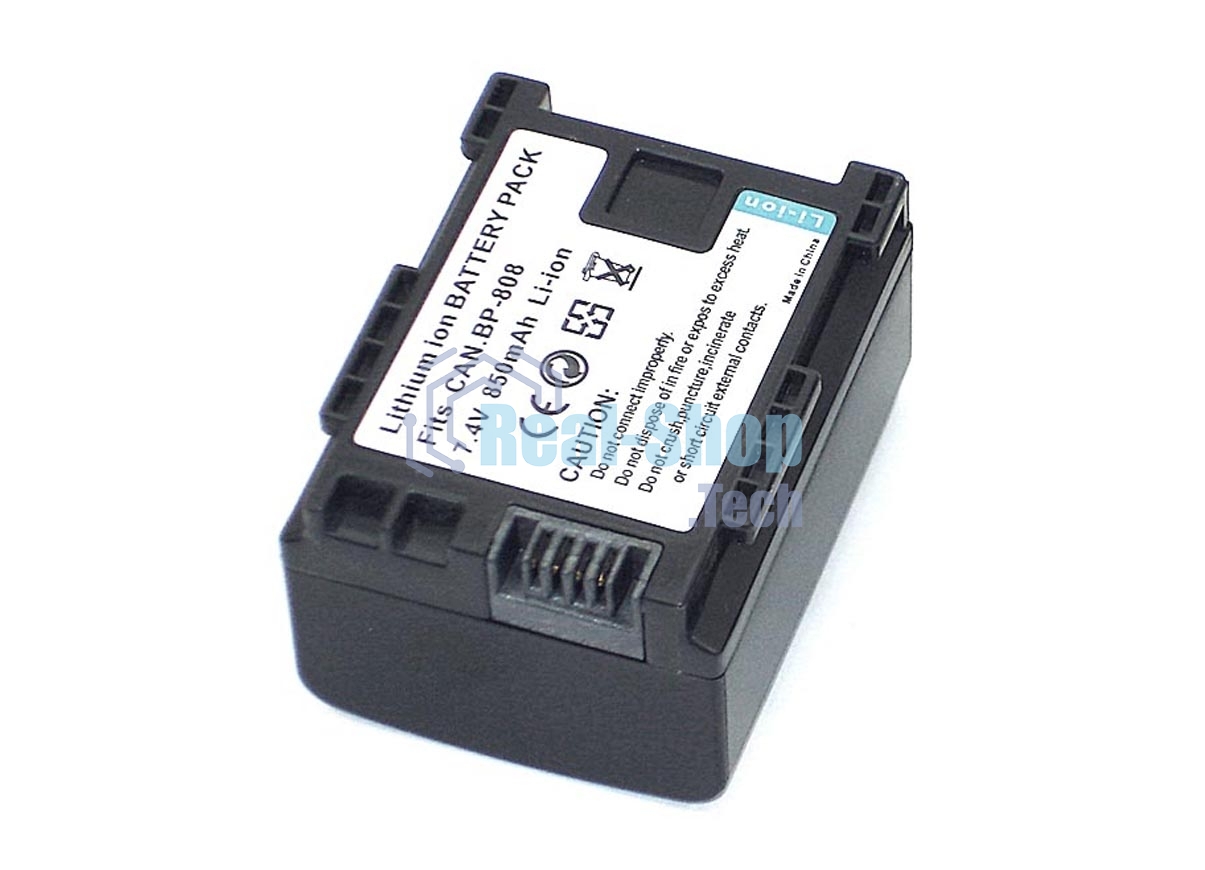Аккумуляторная батарея для видеокамеры Canon LEGRIA FS10 (BP-808) 7,4V 850mAh