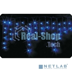 Гирлянда Neon-night Айсикл (бахрома) светодиодный, 2,4х0,6м, эффект мерцания, белый провод, 230 В, диоды СИНИЕ, 88 LED