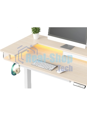 Стол для компьютера Cactus CS-EDL-DWT столешница ДСП светлый дуб каркас белый 120x71x60см