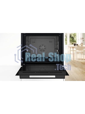 Электрический духовой шкаф Bosch HJG852YB0T Serie 6, 60 см, 66 л, черный,сенсорное управление, 8 режимов+AutoPilot 30(30 автоматических программ), LCD-дисплей, галогенное освещение, самоочистка EcoClean,Soft Open and Soft Close door,телескопические направляющие на 2 уровнях