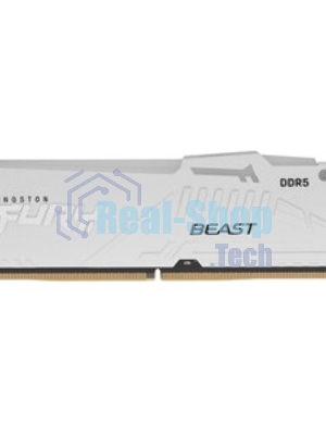 Оперативная память Kingston Fury Beast RGB, DDR5, 16GB (1x16GB), 6000 MHz, CL30, с радиатором, RGB, белый