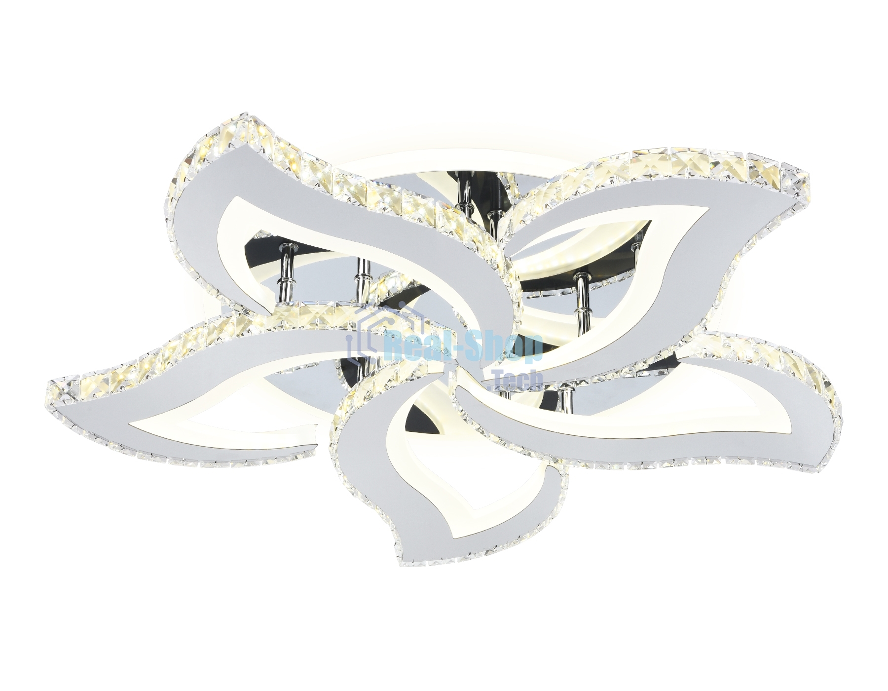 Управляемый светодиодный светильник Ambrella light FA1723/5 CH хром 105W 3000K/4200K/6400K 550*540*90 (ПДУ РАДИО 2.4G)