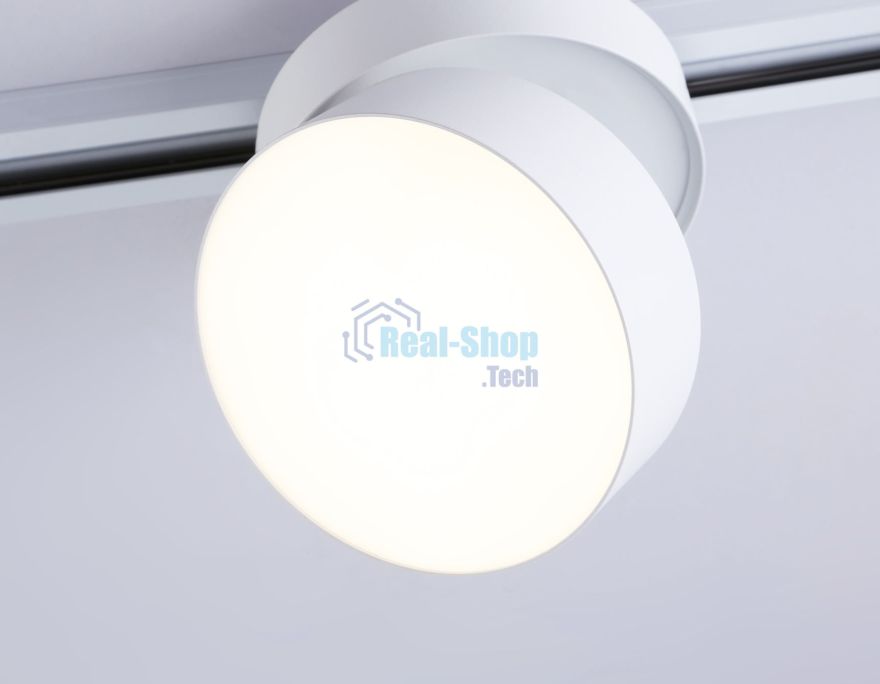 Трековый однофазный светодиодный светильник Ambrella light GL6872 WH белый LED 16W 3000K D115*90