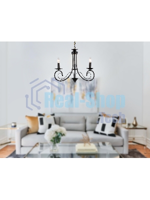 Светильник Ambrella light TR9606/3 BK черный E14/3 max 40W D560*650