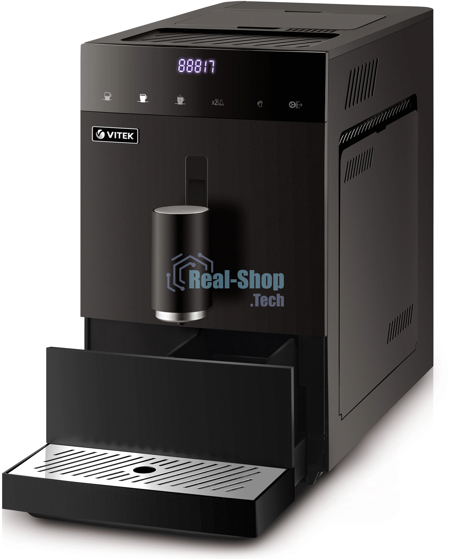 Кофемашина автоматическая Vitek Metropolis VT-8700 черный, зерновой кофе, 1.2 л, 1350 Вт, 20 Бар