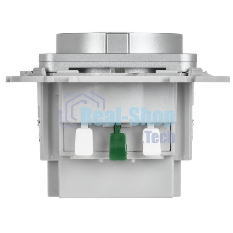 Розетка 1-местная с заземлением с защитными шторками 16А с USB A+C 20Вт безвинтовое крепление РСЮшс11-1-ФлА алюминий FLITE
