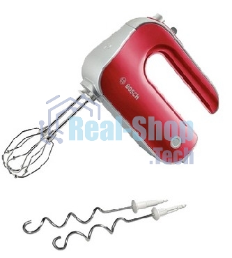 миксер Bosch MFQ 40303 красный Мощность 500Вт. 5 скоростей. Турборежим. 2 насадки. Венчик для взбивания. Крюки для замешивания теста.