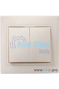 Выключатель 2-кл 10А КВАРТА (кремовый)