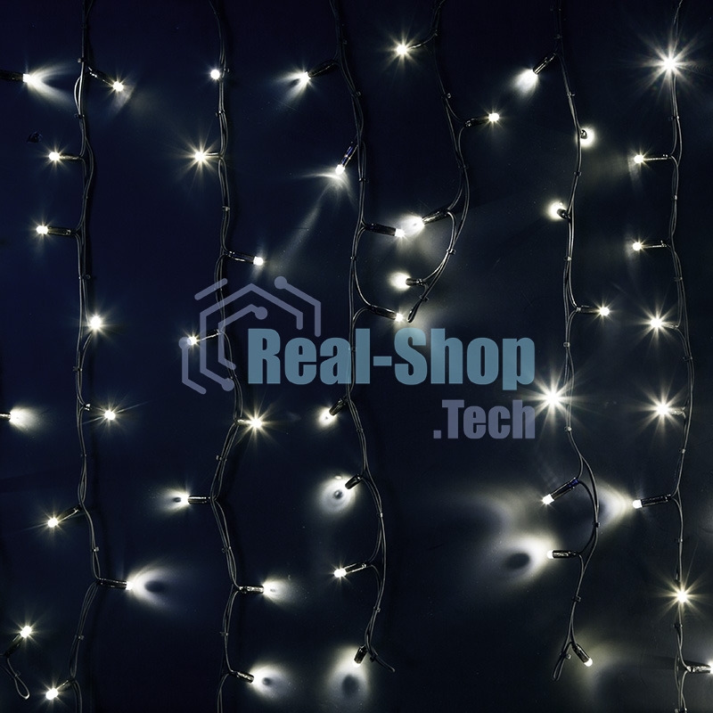 Гирлянда Neon-night Айсикл (бахрома) светодиодный, 6,0 х 1,5 м, черный провод 