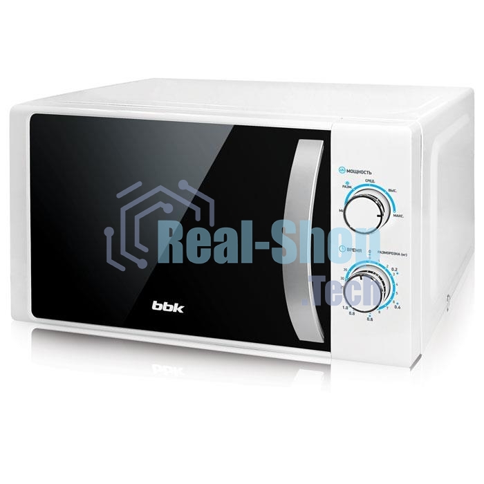 Микроволновая печь BBK 20MWS-711M/WS белый/серебро, 20 литров, механическое управление, 700 Вт