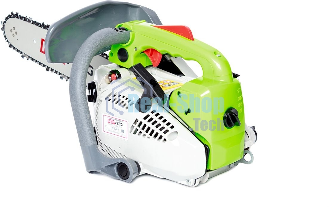 Бензопила RedVerg RD-GC25-12 1,4 лс/1,0кВт; 25 куб.см; шина-30 см; шаг-3/8; толщина паза-1,3мм; кол-во .вед зв.- 45; одноручная; вес-4,8 кг