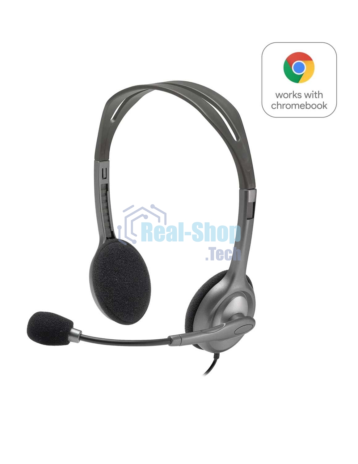Гарнитура проводная Logitech Headset H111 Stereo grey (981-000594/981-000593/981-000588)