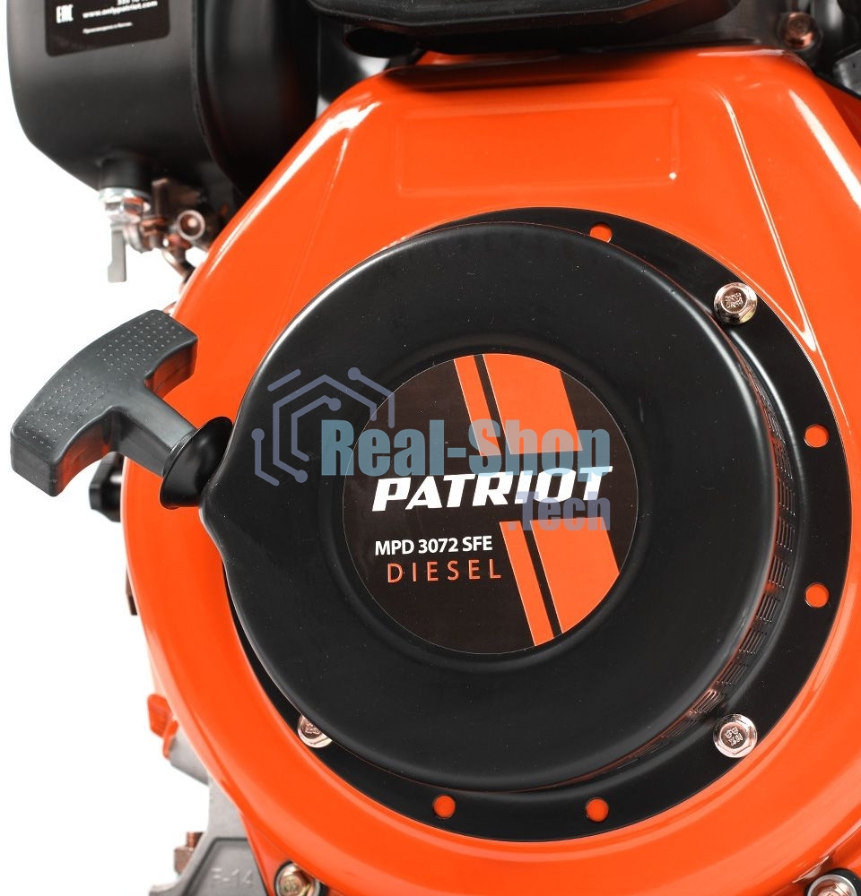 Мотопомпа PATRIOT MPD 3072 SFE4т дизель 296см3 5.7лс 75м3/ч 1200л/м глуб.8м напор25м 3'' бак3.5л