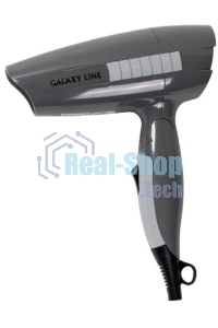 Фен для волос Galaxy Line GL 4337, серый, 1200 Вт, 2 скорости потока воздуха, складная ручка, подвесная петля, длина шнура питания 170 см