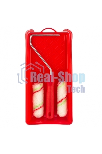 Малярный набор Сибртех для работ с эмалями: кювета 150 мм х 290 мм и мини-валик 110 мм