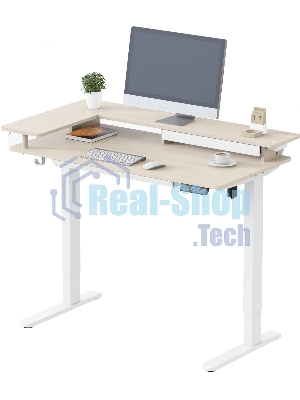 Стол для компьютера Cactus CS-EDL-DWT столешница ДСП светлый дуб каркас белый 120x71x60см