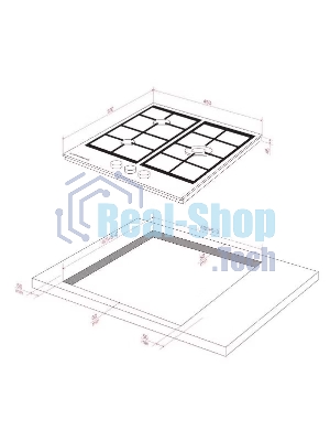 Варочная поверхность Kuppersberg FG 46 W газ, High-Tech, 45 см, автоматический электроподжиг, газ-контроль, форсунки под сжиженый газ, SABAF конфорки, чугунные решетки, цвет белый, цвет фурнитуры белый