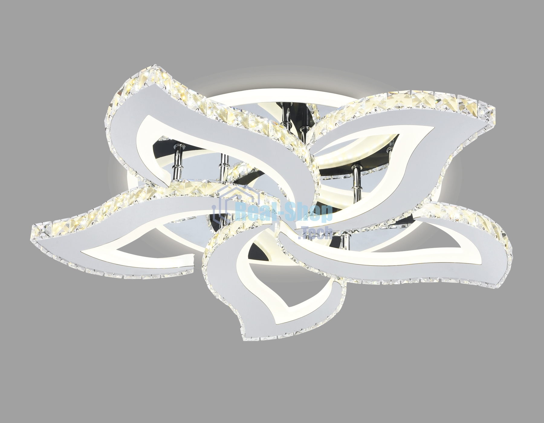 Управляемый светодиодный светильник Ambrella light FA1723/5 CH хром 105W 3000K/4200K/6400K 550*540*90 (ПДУ РАДИО 2.4G)