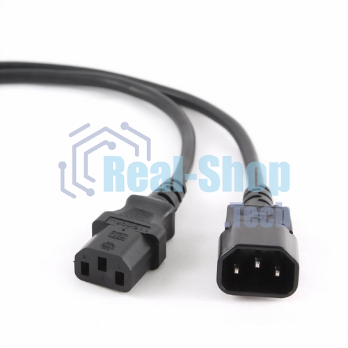 Кабель питания сист.блок-монитор Cablexpert PC-189-10, 3.0м, C13-C14, 6А, черный, с заземлением